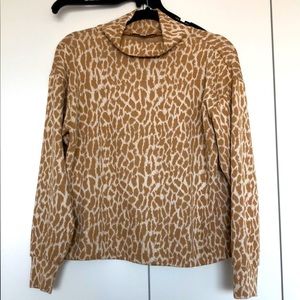 LOFT Animal Print Cowl Neck Sweater